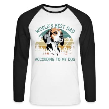 World Best Dog Dad Beagle Funny - Unisex Long Sleeve Baseball T-Shirt - white/black - Front - Nik (191cm)