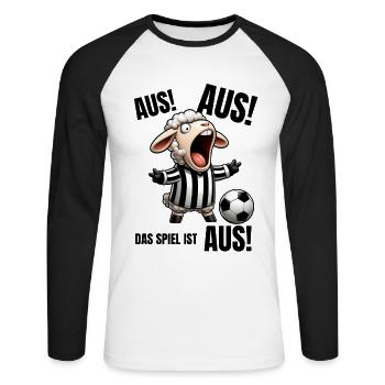 Soccer Soccer Player Referee Soccer Fan - Unisex Long Sleeve Baseball T-Shirt - white/black - Front - Nik (191cm)