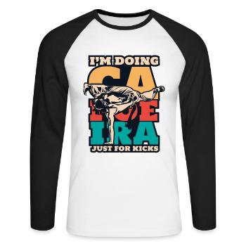 Capoeira für Kicks Capoeirista Ginga Tanz - Unisex Baseballshirt langarm - Weiß/Schwarz - Vorne - Nik (191cm)