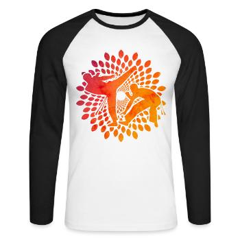 Capoeira - Unisex Long Sleeve Baseball T-Shirt - white/black - Front - Nik (191cm)
