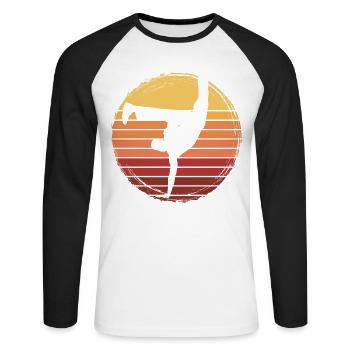 Capoeira - Unisex Long Sleeve Baseball T-Shirt - white/black - Front - Nik (191cm)