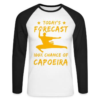 prévision du jour 100% de chance de Capoeira - T-shirt baseball manches longues Homme - blanc/noir - Devant - Nik (191cm)