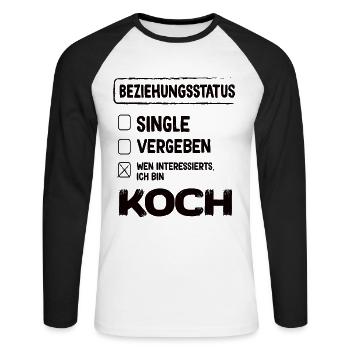 Koch relationship status - Unisex Long Sleeve Baseball T-Shirt - white/black - Front - Nik (191cm)