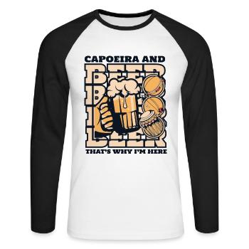 Capoeira And Beer That's Why I'm Here Ginga Dance - Unisex Long Sleeve Baseball T-Shirt - white/black - Front - Nik (191cm)