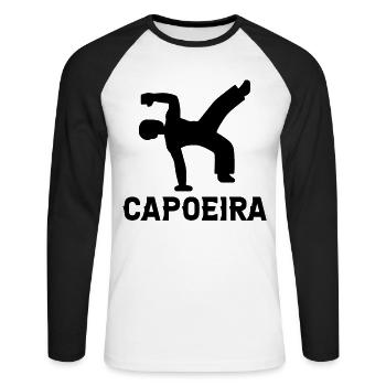Capoeira - Unisex Long Sleeve Baseball T-Shirt - white/black - Front - Nik (191cm)
