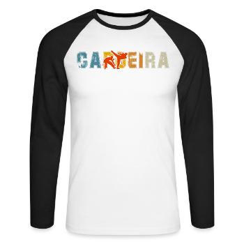 Capoeira - Unisex Long Sleeve Baseball T-Shirt - white/black - Front - Nik (191cm)