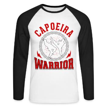 Capoeira Krieger - Unisex Baseballshirt langarm - Weiß/Schwarz - Vorne - Nik (191cm)