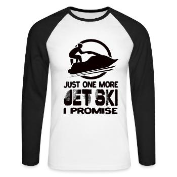 Encore un jet ski Je promets Jet Ski Jet Skis - T-shirt baseball manches longues Homme - blanc/noir - Devant - Nik (191cm)
