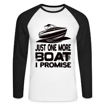 Juste un bateau de plus que je promets bateau yacht bateau à moteur - T-shirt baseball manches longues Homme - blanc/noir - Devant - Nik (191cm)