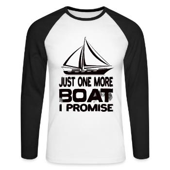 Just One More Boat I Promise Sailing Sailing Yacht - Unisex Long Sleeve Baseball T-Shirt - white/black - Front - Nik (191cm)