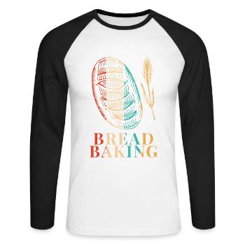 Retro Bread Maker Bread Dough Bread Queen Lover - Unisex Long Sleeve Baseball T-Shirt - white/black - Front - Nik (191cm)
