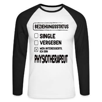 Kinésithérapeute Statut relationnel Physiothérapie - T-shirt baseball manches longues Homme - blanc/noir - Devant - Nik (191cm)