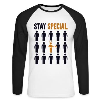 Stay Special Bread Dough Bread Maker Bread Queen - Unisex Long Sleeve Baseball T-Shirt - white/black - Front - Nik (191cm)