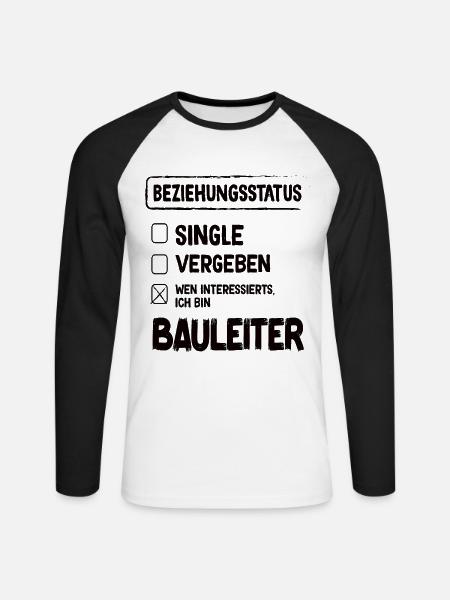 Statut de la relation avec le directeur de la construction Directeur de la construction Gestion de la construction - T-shirt baseball manches longues Homme - blanc/noir