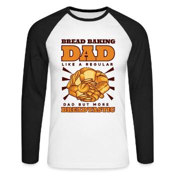 Pain Cuisson Papa Plus Pâte à pain Breadtastic - T-shirt baseball manches longues Homme - blanc/noir - Devant - Nik (191cm)