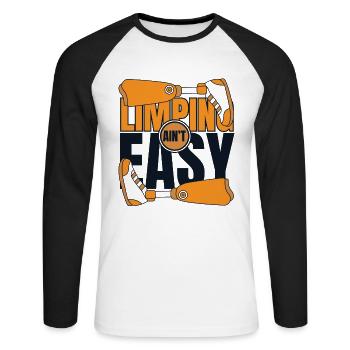 Limping Ain't Easy Artificial Legs User Leg - Unisex Long Sleeve Baseball T-Shirt - white/black - Front - Nik (191cm)