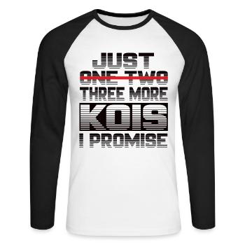 Just One More Koi I Promise Koi Koi Carp Kois - Unisex Long Sleeve Baseball T-Shirt - white/black - Front - Nik (191cm)
