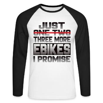 Juste un vélo électrique de plus, je promets un vélo électrique - T-shirt baseball manches longues Homme - blanc/noir - Devant - Nik (191cm)