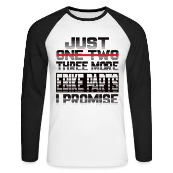 Just One More Ebike Parts I Promise Ebike - Unisex Long Sleeve Baseball T-Shirt - white/black - Front - Nik (191cm)