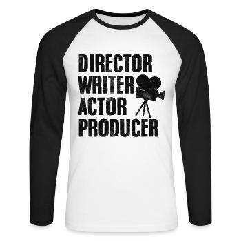 Director Writer Actor Producer Cinematography - Unisex Long Sleeve Baseball T-Shirt - white/black - Front - Nik (191cm)