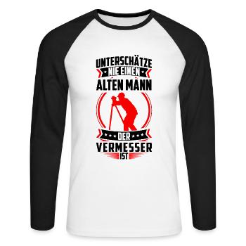 Arpenteur Vieil Homme Arpenteur - T-shirt baseball manches longues Homme - blanc/noir - Devant - Nik (191cm)