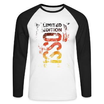 Ossi en édition limitée, RDA, Orient, Cadeau - T-shirt baseball manches longues Homme - blanc/noir - Devant - Nik (191cm)