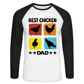 Best Chicken Dad - Unisex Long Sleeve Baseball T-Shirt - white/black - Front - Nik (191cm)