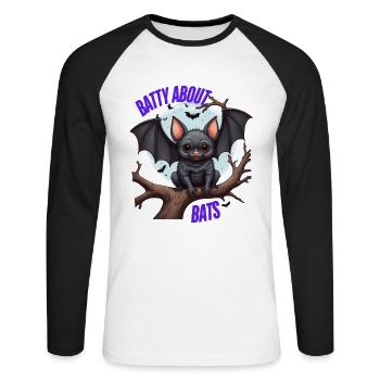 Beautiful Bats - Unisex Long Sleeve Baseball T-Shirt - white/black - Front - Nik (191cm)