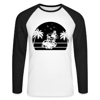 Jetski jet ski Jetski Lover Jetski Racing - Unisex Long Sleeve Baseball T-Shirt - white/black - Front - Nik (191cm)