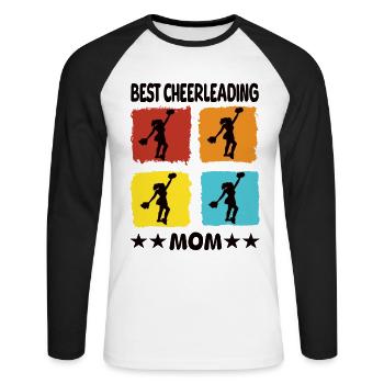 Best Cheerleading Mom - Unisex Long Sleeve Baseball T-Shirt - white/black - Front - Nik (191cm)