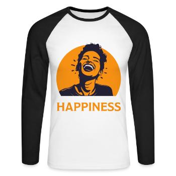 Ich leide unter chronischem Glück Lustige Frau Lachen - Unisex Baseballshirt langarm - Weiß/Schwarz - Vorne - Nik (191cm)