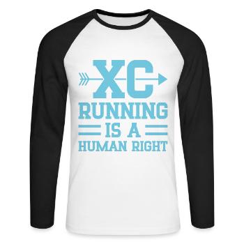 Funny XC Running Gift XC Runner Edition - Unisex Long Sleeve Baseball T-Shirt - white/black - Front - Nik (191cm)