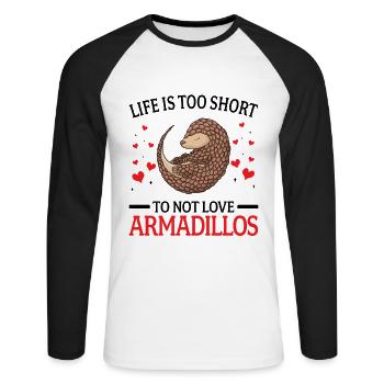 Armadillo Armadillo Armad - T-shirt baseball manches longues Homme - blanc/noir - Devant - Nik (191cm)