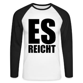 Es reicht - Unisex Baseballshirt langarm - Weiß/Schwarz - Vorne - Nik (191cm)