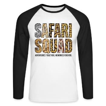 Safari Squad: Adventure Together, Memories for - Unisex Long Sleeve Baseball T-Shirt - white/black - Front - Nik (191cm)