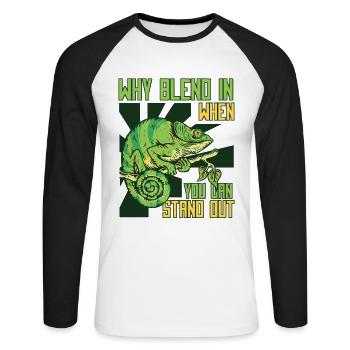 Why Blend In When You Can Stand Out Panther - Unisex Long Sleeve Baseball T-Shirt - white/black - Front - Nik (191cm)