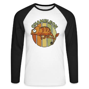 Panthère rétro voilée Chamaeleonidae amant - T-shirt baseball manches longues Homme - blanc/noir - Devant - Nik (191cm)