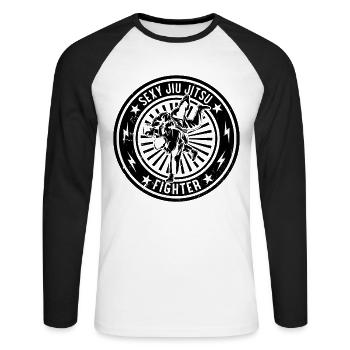Sexy Jiu Jitsu Fighter - Funny Brazilian Jiu Jitsu - Unisex Long Sleeve Baseball T-Shirt - white/black - Front - Nik (191cm)