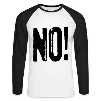 NO! - T-shirt baseball manches longues Homme - blanc/noir - Devant - Nik (191cm)