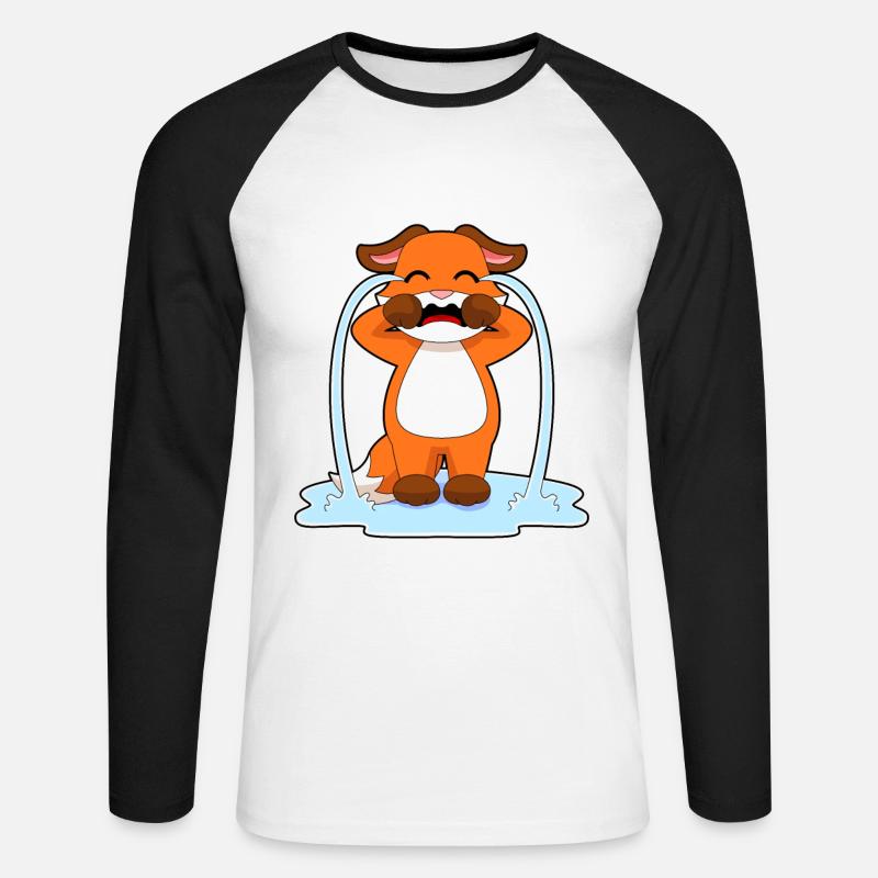 Fuchs weint - Unisex Baseballshirt langarm - Weiß/Schwarz