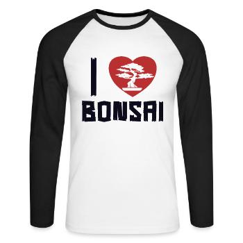 J’adore Bonsaï Bonsaï Pots Penjing Bonsaï d’intérieur - T-shirt baseball manches longues Homme - blanc/noir - Devant - Nik (191cm)