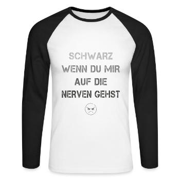 Turns black - Unisex Long Sleeve Baseball T-Shirt - white/black - Front - Nik (191cm)