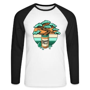 Happy Pills Penjing Indoor Bonsai Bonsai Pots - Unisex Long Sleeve Baseball T-Shirt - white/black - Front - Nik (191cm)