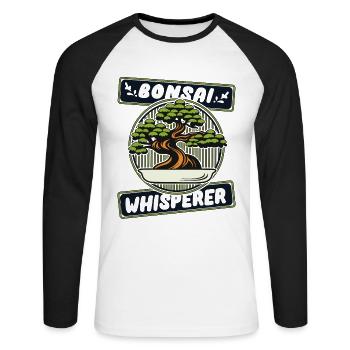 Bonsaï Whisperer Bonsaï Pots Penjing Intérieur - T-shirt baseball manches longues Homme - blanc/noir - Devant - Nik (191cm)