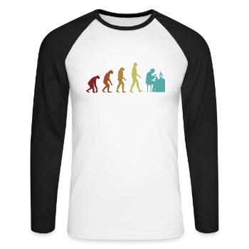 Forensics Evolution Psychology Science Forensic - Unisex Long Sleeve Baseball T-Shirt - white/black - Front - Nik (191cm)