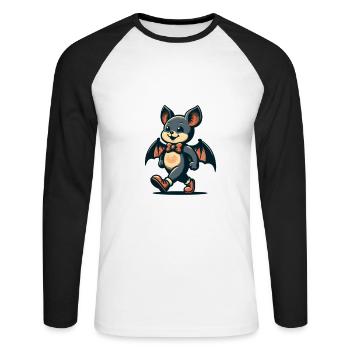 Lustige Halloween Party Gruselige Spooky Saison - Unisex Baseballshirt langarm - Weiß/Schwarz - Vorne - Nik (191cm)