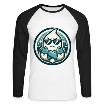 Cool Ghost Vintage Art Style Spooky Season - Unisex Long Sleeve Baseball T-Shirt - white/black - Front - Nik (191cm)