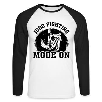 Judo fighting Mode On - Judoka Judo Fighter Judoka - Unisex Long Sleeve Baseball T-Shirt - white/black - Front - Nik (191cm)