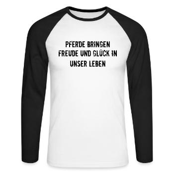 Riding - Horses bring joy and happiness to our lives - Unisex Long Sleeve Baseball T-Shirt - white/black - Front - Nik (191cm)
