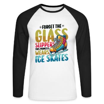 Patinage sur glace Patinage sur glace Patinage artistique - T-shirt baseball manches longues Homme - blanc/noir - Devant - Nik (191cm)